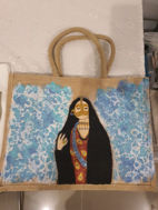 Picture of Large hand-painted burlap bags