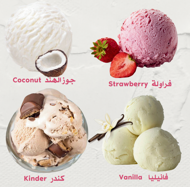 Picture of Ice cream three different scoops