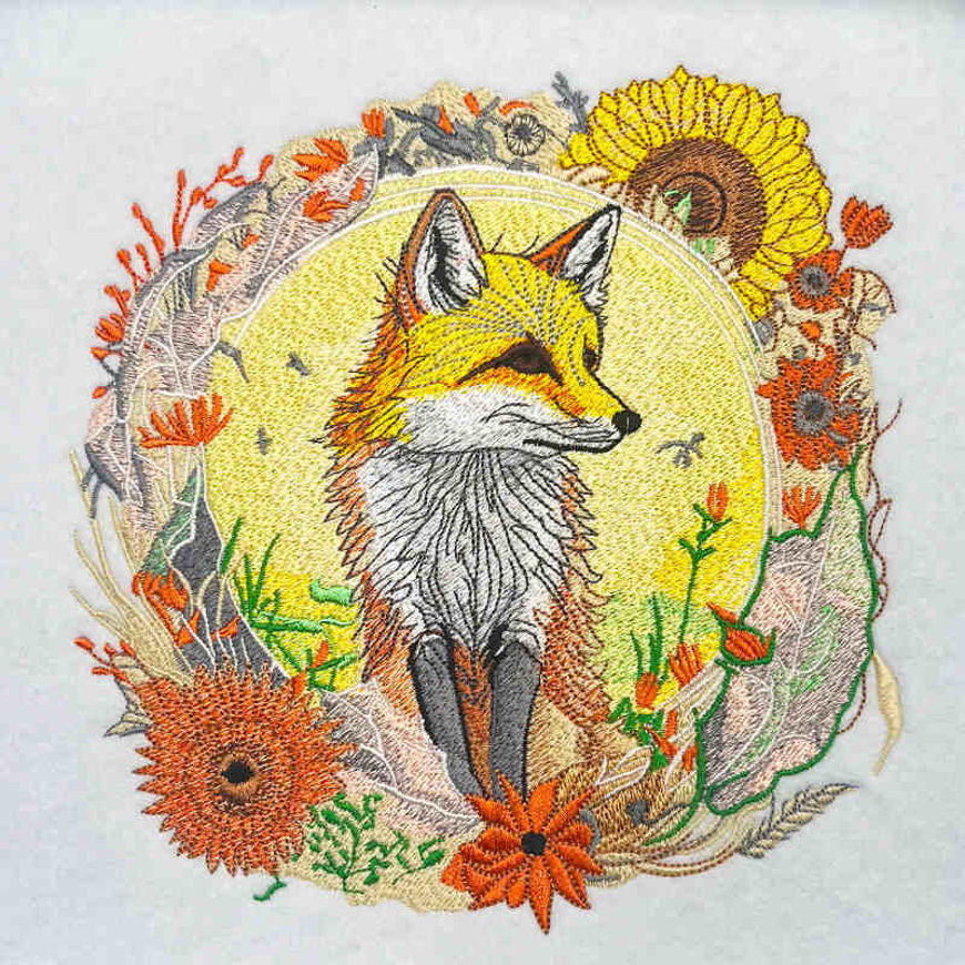 Picture of Golden Fox Haven Embroidery Art