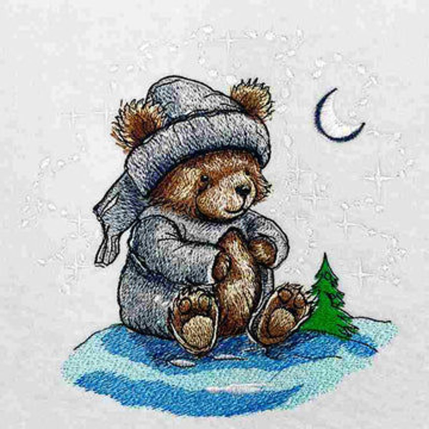 Picture of Cozy Winter Bear Embroidery Design