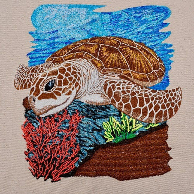 Picture of  Exquisite embroidery design for a sea turtle