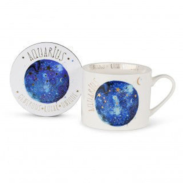 Picture of Aquarius Zodiac Mug with coaster 350 ml