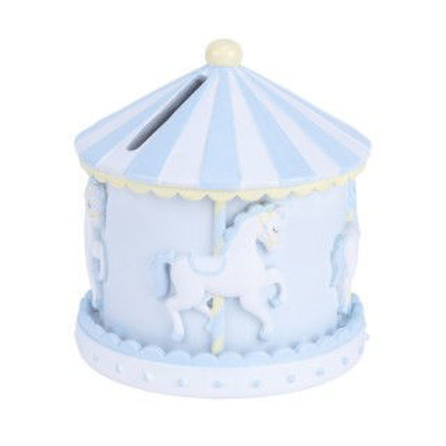 Picture of Carousel Money Box 11 cm - Blue