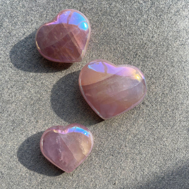 Picture of Angel Aura Rose Quartz Hearts