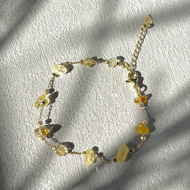 Picture of Citrine fine chain chip necklace/bracelet