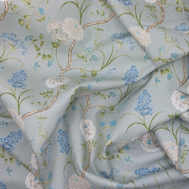 Picture of Grey peonies and chrysanthemum fabric