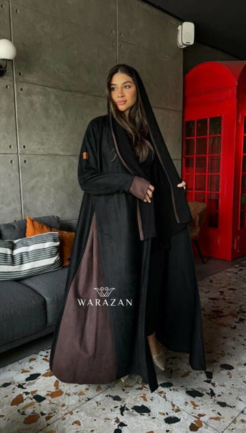 Picture of Royal suede abaya with color