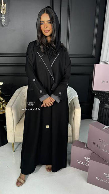 Picture of Velvet abaya with double closh pleated