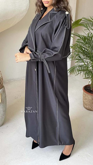 Picture of Formal abaya in different style and white thread