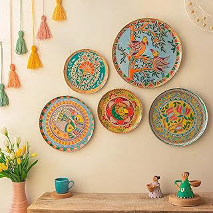 Picture of Wall Plates - Set of 5 (Multi Color)