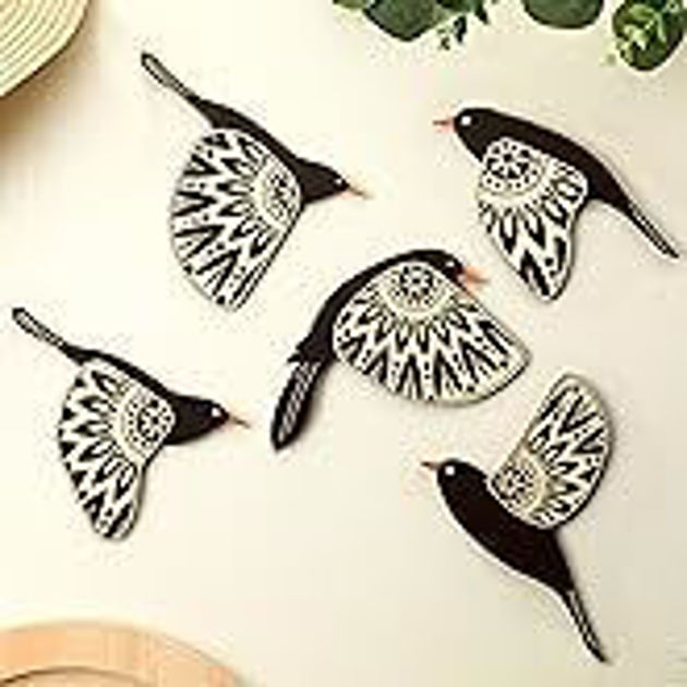 Picture of Parides 5 pieces wooden wall art for birds 