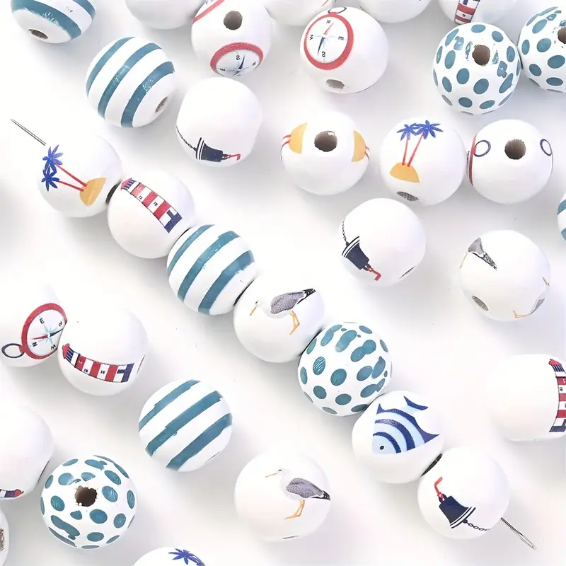 Picture of Beach-Themed Wooden Beads